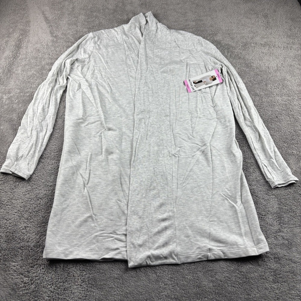 Active Life‎ Cardigan Open-Front Womens Small Gray Long Sleeve NWT